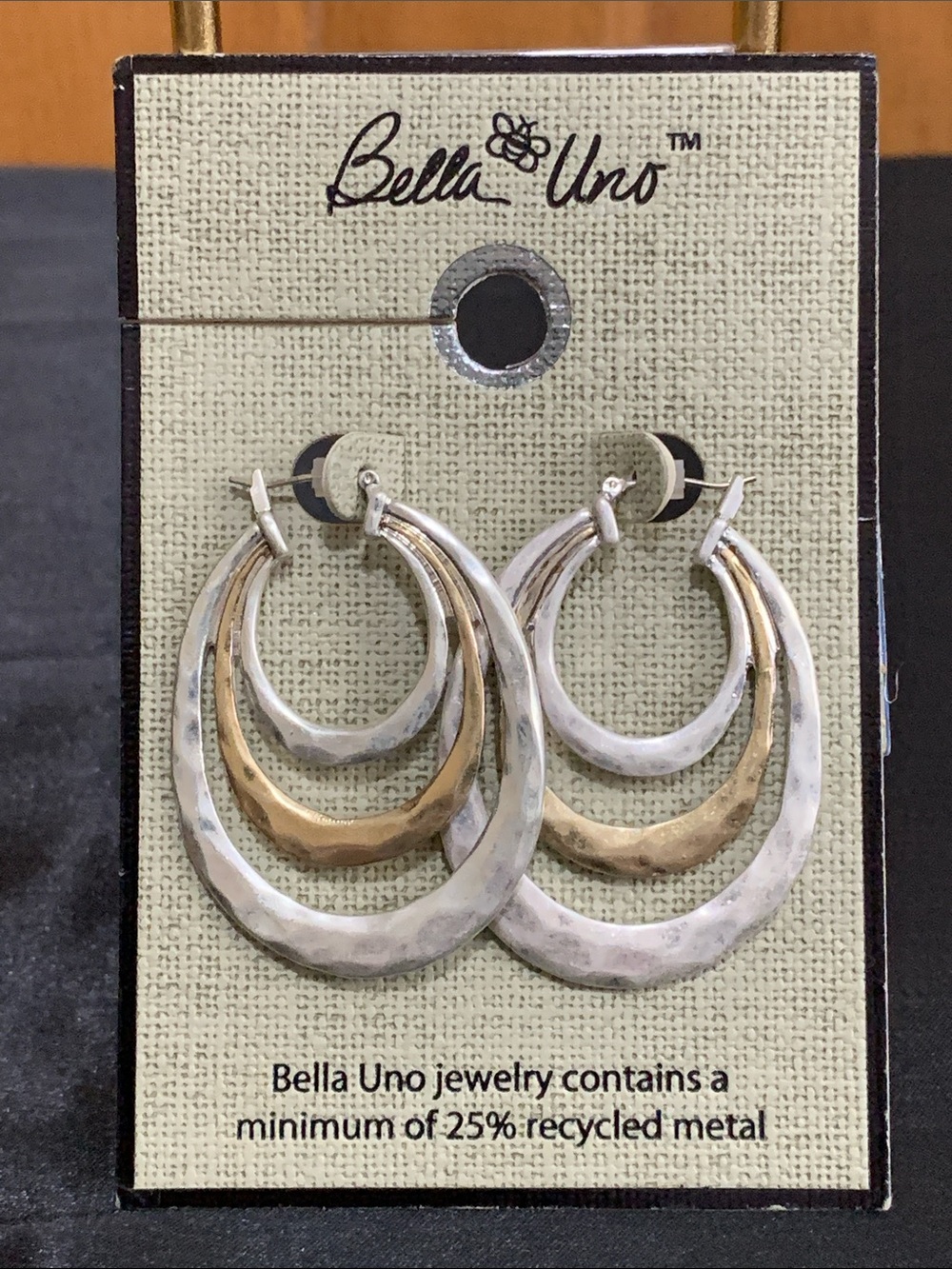 NWT Bella Uno two tone earrings